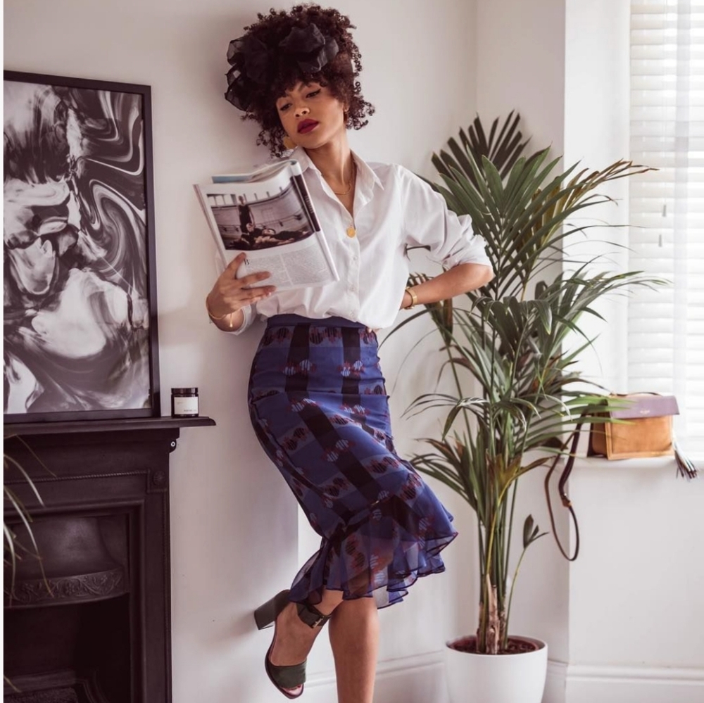Ted Baker Robot Print Midi Skirt
